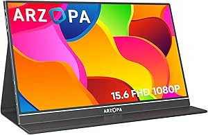 BuySave Vilva Portable Monitor 15.6'' 1080P FHD IPS Display USB-C&HDMIwith Cover and Speakers for Laptop/PC/Mac/Phone/Xbox Switch/PS4